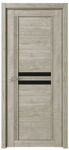 Межкомнатная дверь со стеклом Каролина Soft Touch Стекло черное (ALBERO)