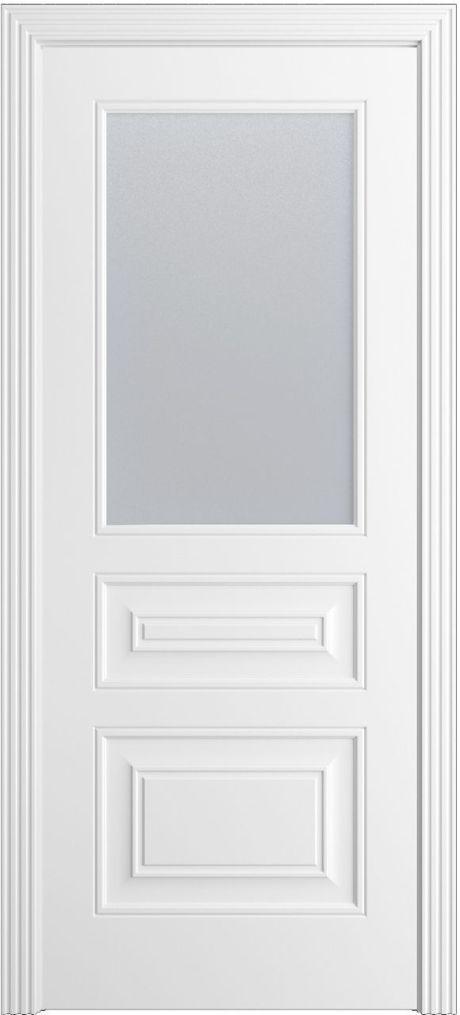 Межкомнатная дверь со стеклом Версаль Ф Белоснежный Эмаль (Мильяна)