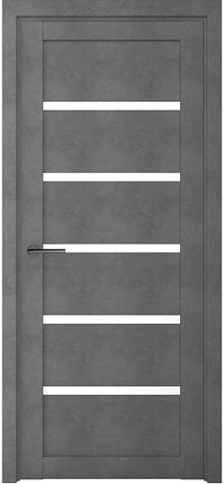 Межкомнатная дверь со стеклом Вена Темный Бетон Стекло белое (ALBERO)