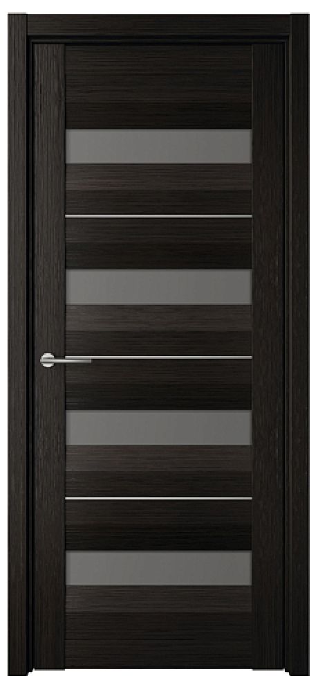 Межкомнатная дверь со стеклом Барселона Темный кипарис Эко-шпон Стекло графитовое (ALBERO)