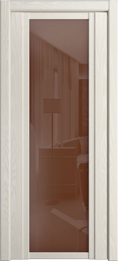 Межкомнатная дверь со стеклом QDO X Бежевый Шпон (Мильяна)