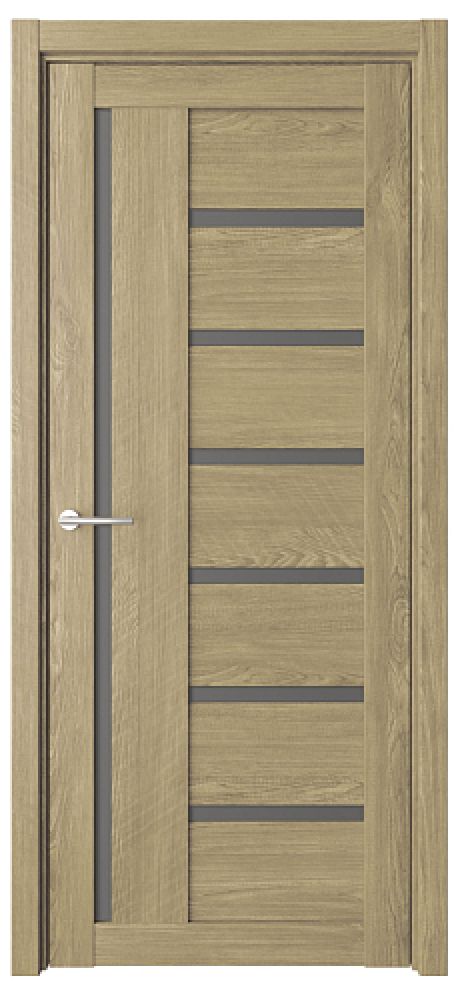 Межкомнатная дверь со стеклом Мадрид Натуральный дуб Эко-шпон Стекло графитовое (ALBERO)