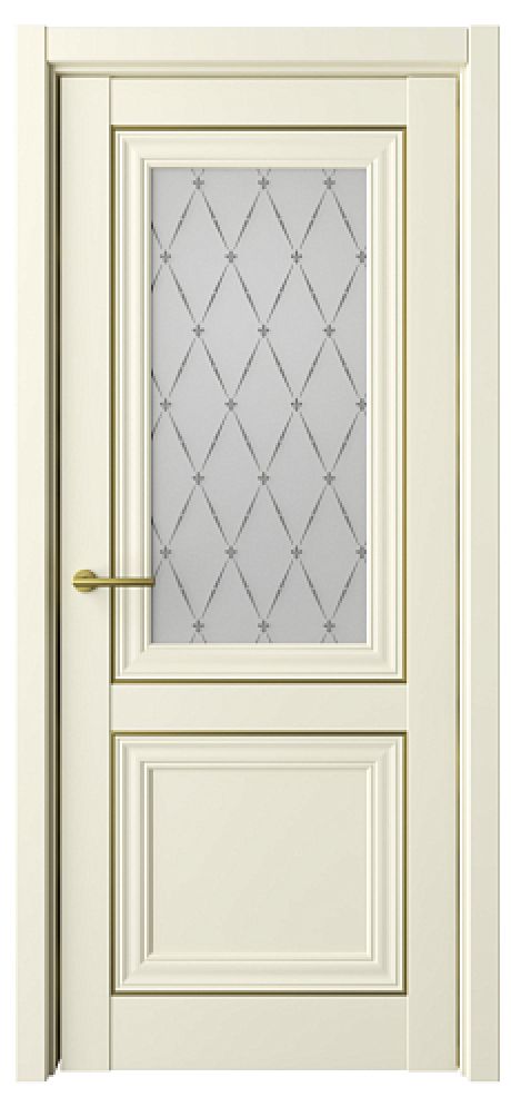Межкомнатная дверь со стеклом Прадо Ваниль Vinyl Стекло мателюкс "Гранд" (ALBERO)