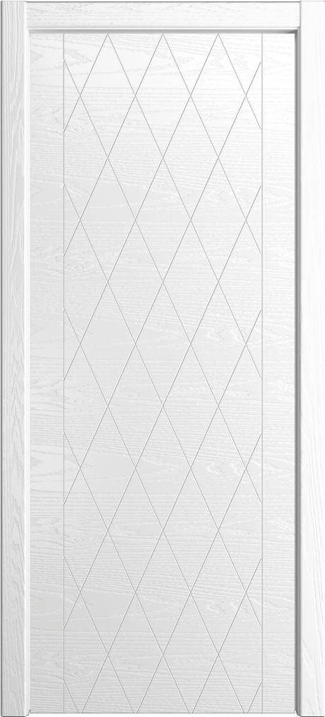 Глухая межкомнатная дверь ID-W Белоснежный Шпон (Мильяна)
