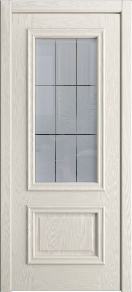 Межкомнатная дверь со стеклом Бристоль Премиум Бежевый Шпон (Мильяна)