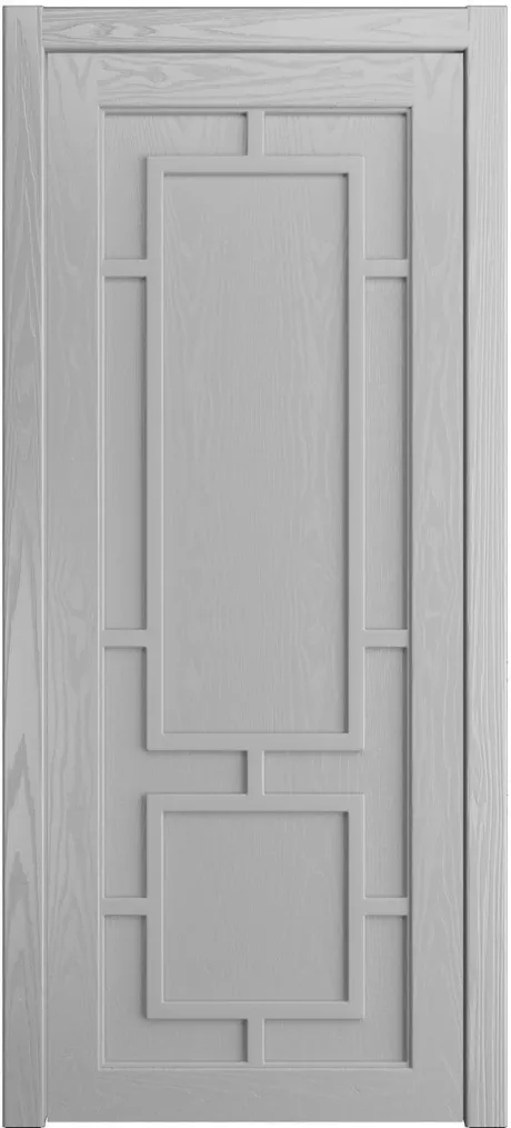Глухая межкомнатная дверь Италия Светло серая Шпон (Мильяна)