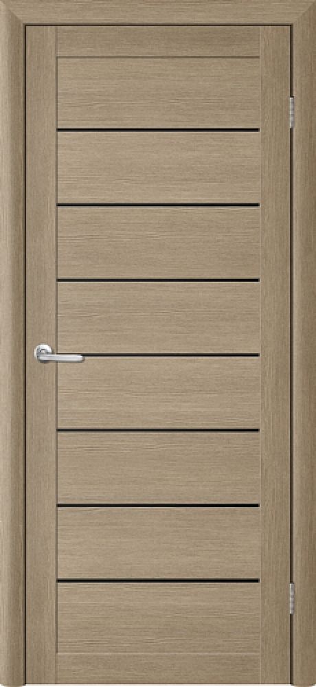 Межкомнатная дверь со стеклом Тренд Т-1 Лиственница латте Eco Tex Стекло черное (ALBERO)