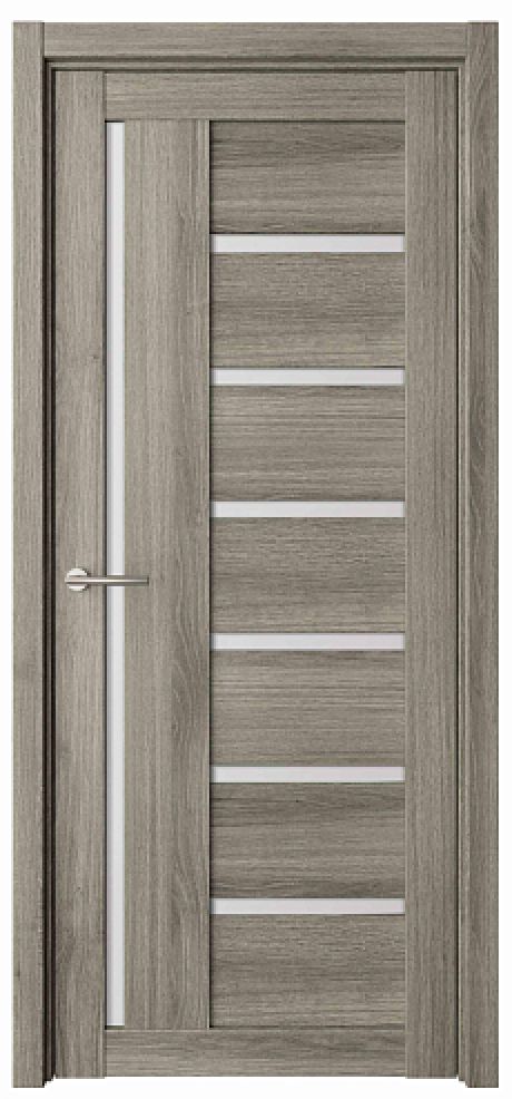 Межкомнатная дверь со стеклом Мадрид Пепельный ясень Эко-шпон Стекло белое (ALBERO)