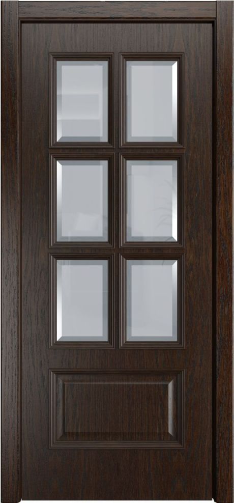 Межкомнатная дверь со стеклом Палермо-1 Дуб коньячный Шпон (Мильяна)