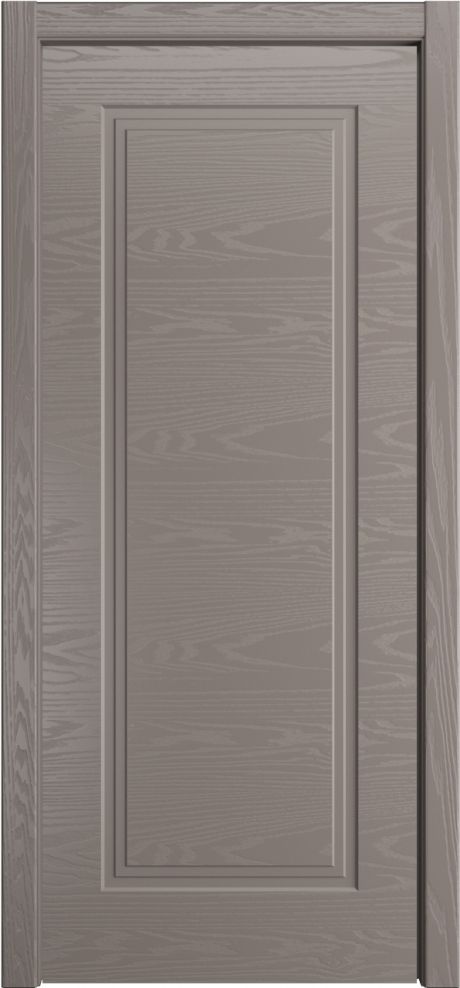 Глухая межкомнатная дверь ID-Челси 1 Темно-серый Шпон (Мильяна)
