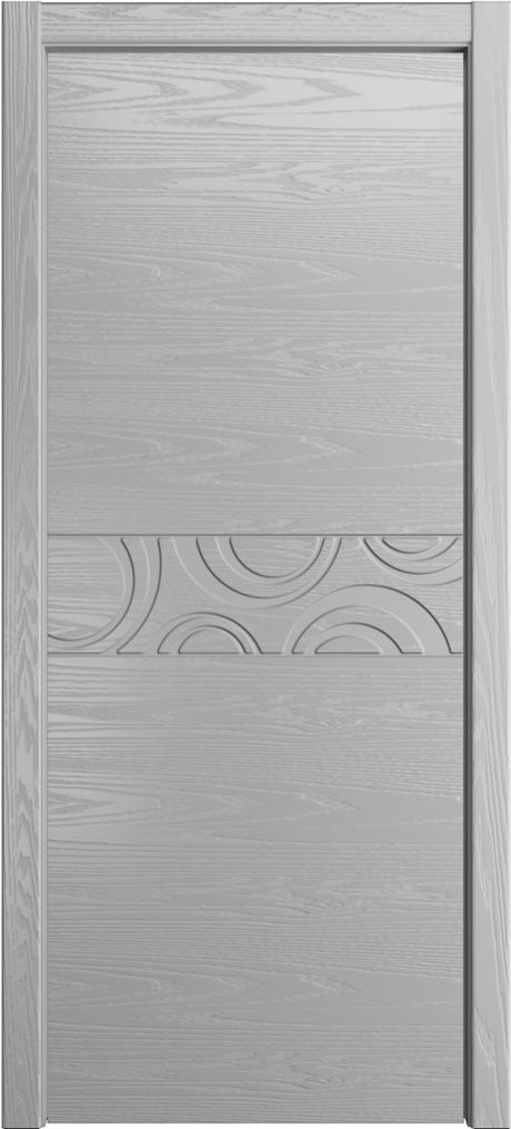 Глухая межкомнатная дверь ID-FL Светло серая Шпон (Мильяна)