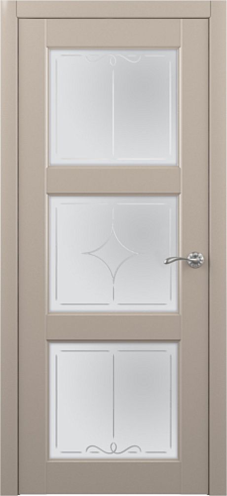 Межкомнатная дверь Эрмитаж-3 Серый Vinyl Мателюкс с алмазной гравировкой "Галерея" (ALBERO)