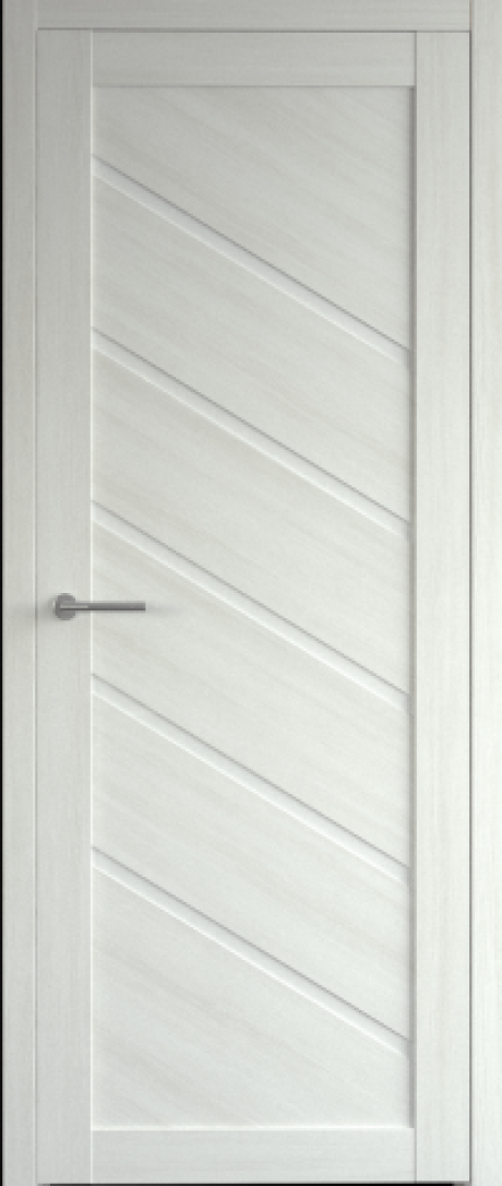 Межкомнатная дверь со стеклом Сингапур Белый кипарис Эко-шпон Стекло белое (ALBERO)