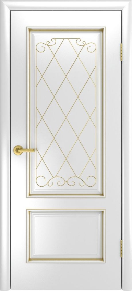 Глухая межкомнатная дверь Голд-1 Белый Эмаль (Мильяна)
