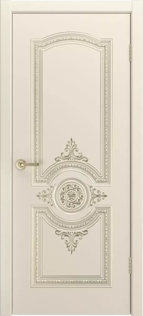 Глухая межкомнатная дверь Марокко В3 Шампань с патиной Белое золото Эмаль (Бипи Дорс)