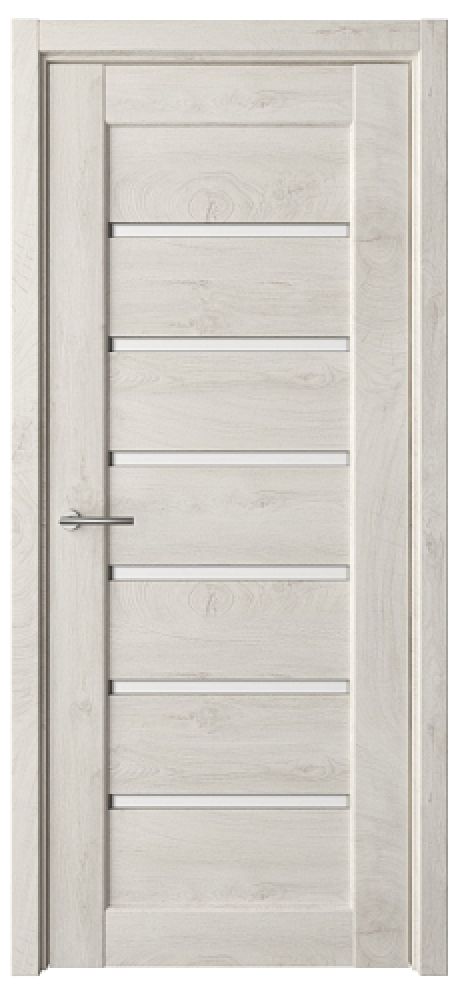 Межкомнатная дверь со стеклом Мальта Дуб снежный CPL TL Стекло белое (ALBERO)