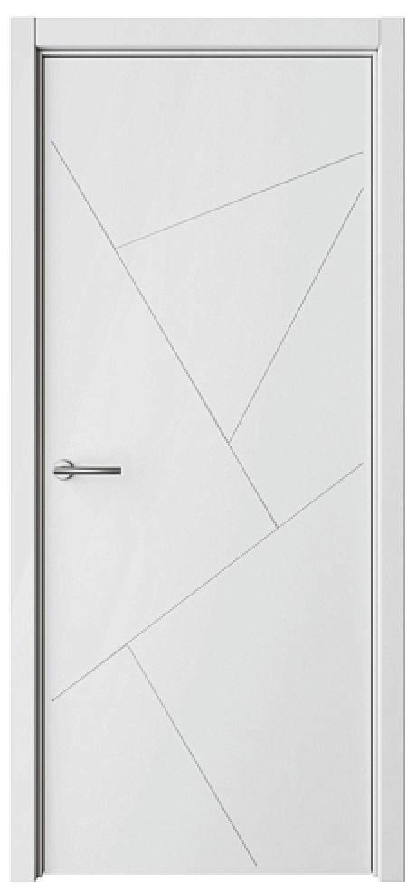 Глухая межкомнатная дверь Геометрия-2 Белый Эмаль (ALBERO)