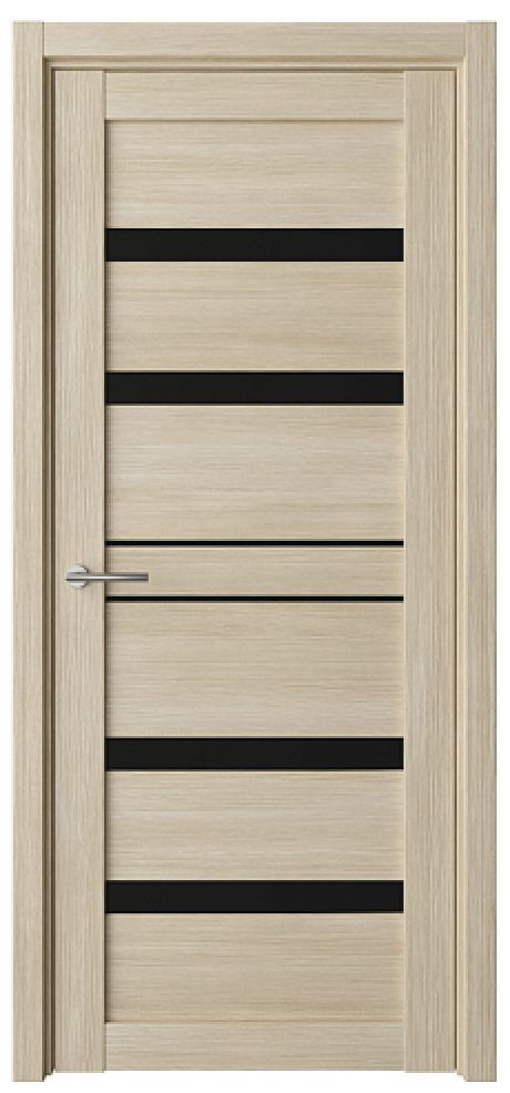 Межкомнатная дверь со стеклом Дрезден Лиственница мокко Эко-шпон Стекло черное (ALBERO)