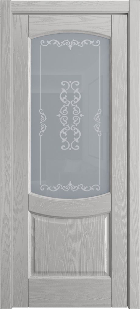 Межкомнатная дверь со стеклом Эрнеста Грей Шпон (Мильяна)
