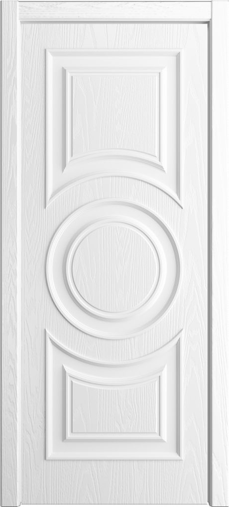 Глухая межкомнатная дверь Адриана Белоснежный Шпон (Мильяна)