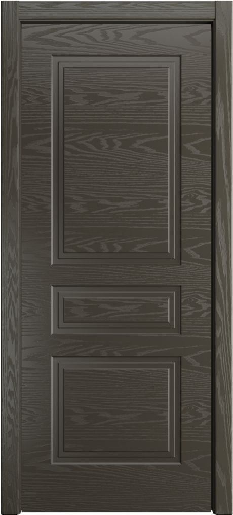 Глухая межкомнатная дверь ID-Челси 3 Гриджио Шпон (Мильяна)