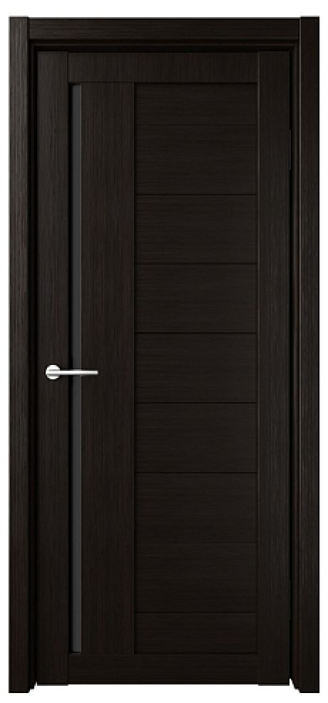 Межкомнатная дверь со стеклом Валенсия Темный кипарис Эко-шпон Стекло графитовое (ALBERO)