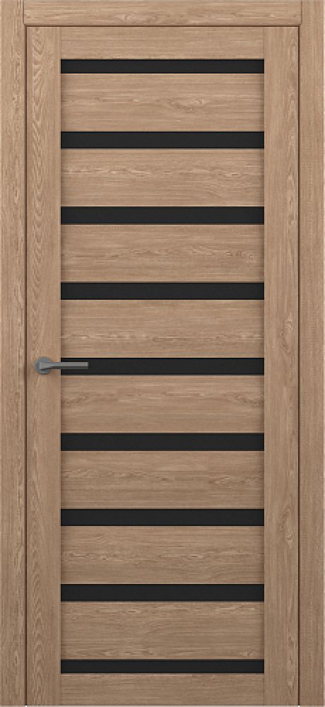 Межкомнатная дверь со стеклом Сидней Натуральный дуб Эко-шпон Стекло черное (ALBERO)