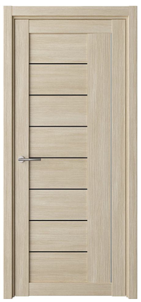 Межкомнатная дверь со стеклом Марсель Лиственница мокко Эко-шпон Стекло черное (ALBERO)