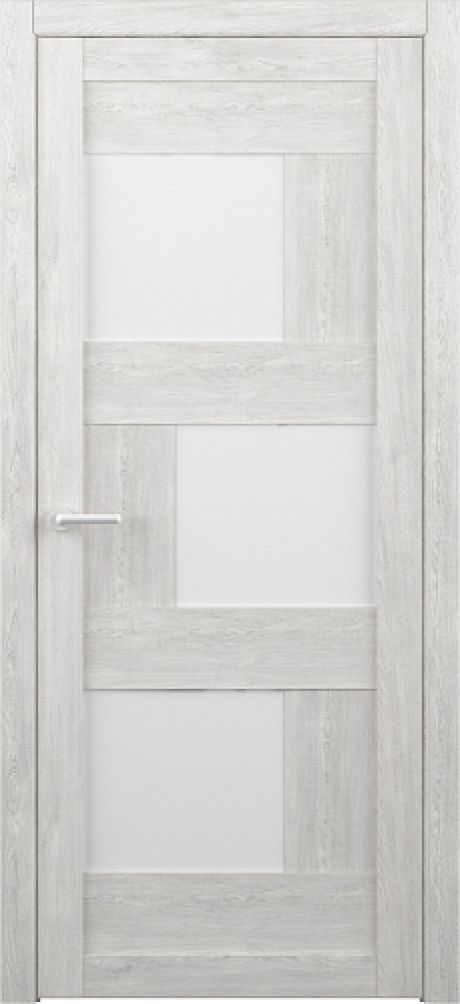 Межкомнатная дверь со стеклом Стокгольм Дуб нордик Эко-шпон Стекло мателюкс (ALBERO)