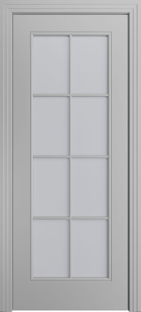 Межкомнатная дверь со стеклом Версаль-Ф Loft (8) Светло серая Эмаль (Мильяна)