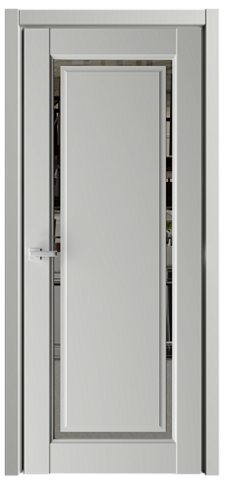 Межкомнатная дверь с зеркалом Эрмитаж-8 Платина Vinyl Зеркало грей (ALBERO)