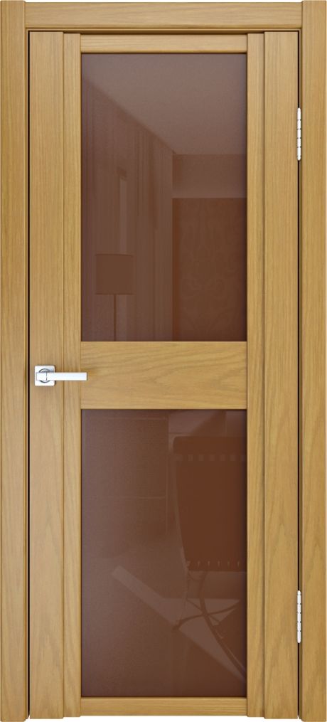 Межкомнатная дверь со стеклом QDO D Дуб золото Шпон (Мильяна)