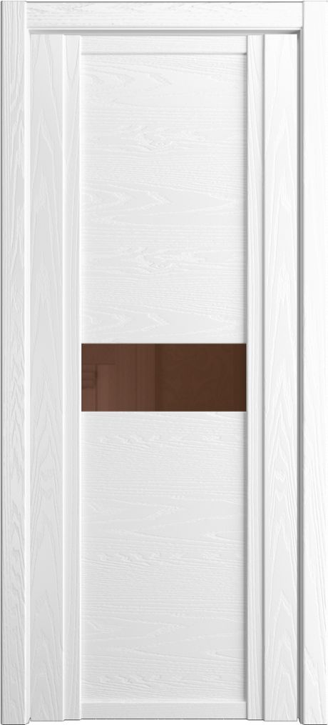 Межкомнатная дверь со стеклом QDO H Белоснежный Шпон (Мильяна)