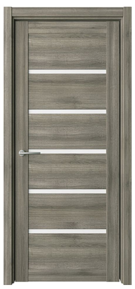 Межкомнатная дверь со стеклом Вена Пепельный ясень Эко-шпон Стекло белое (ALBERO)