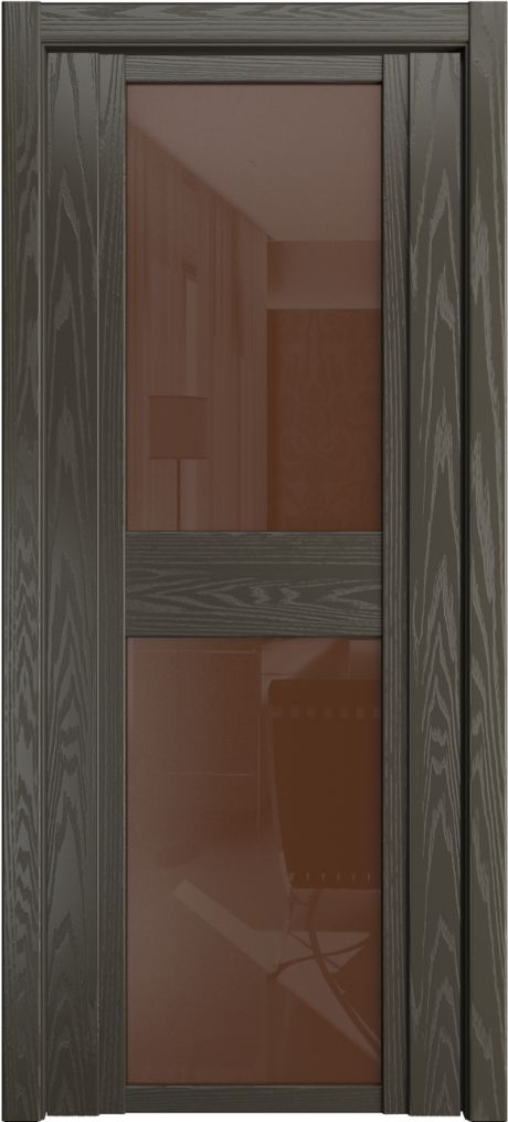 Межкомнатная дверь со стеклом QDO D Гриджио Шпон (Мильяна)