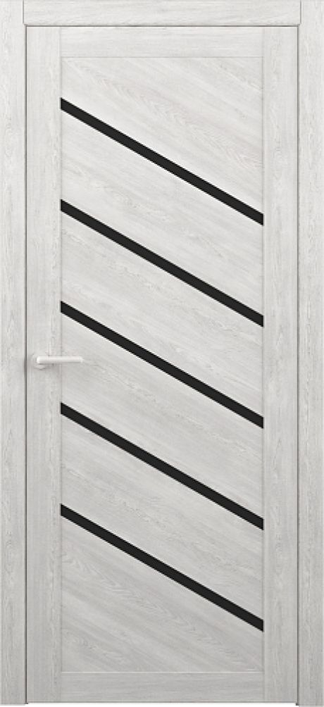 Межкомнатная дверь со стеклом Сингапур Дуб нордик Эко-шпон Стекло черное (ALBERO)