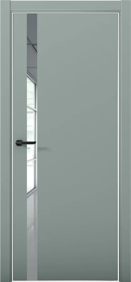 Межкомнатная дверь с зеркалом ESTETICA 07 Deep Green Кромка AL White (Brandoors)