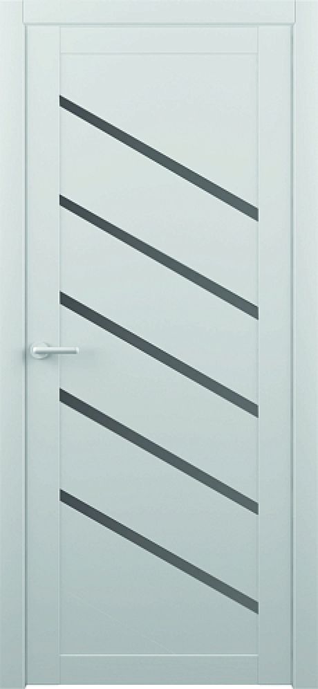 Межкомнатная дверь со стеклом Сингапур Кедр снежный Эко-шпон Стекло графитовое (ALBERO)