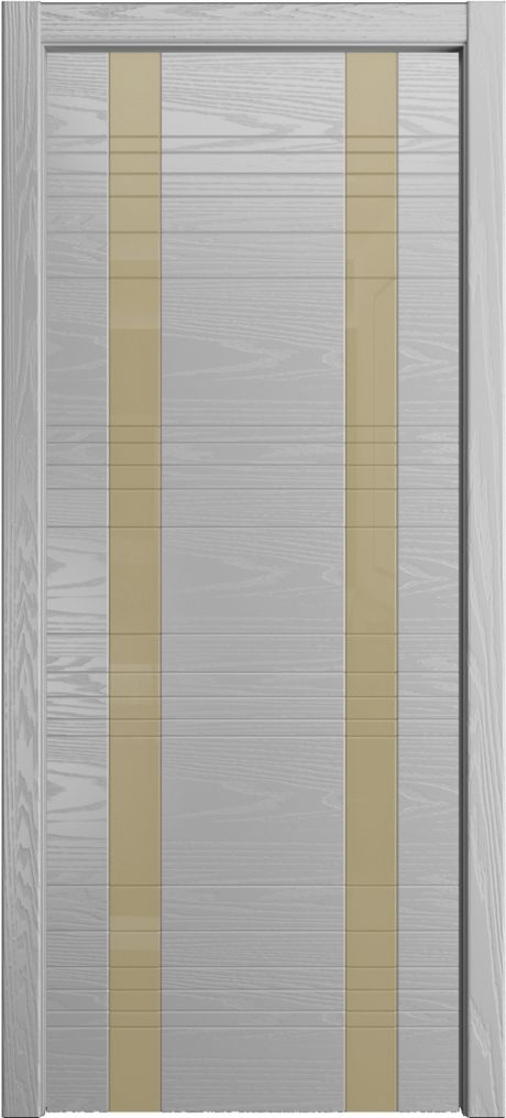 Межкомнатная дверь со стеклом ID-D Светло серая Шпон (Мильяна)