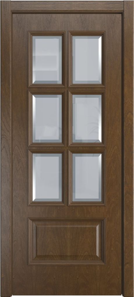 Межкомнатная дверь со стеклом Палермо-1 Дуб виски Шпон (Мильяна)
