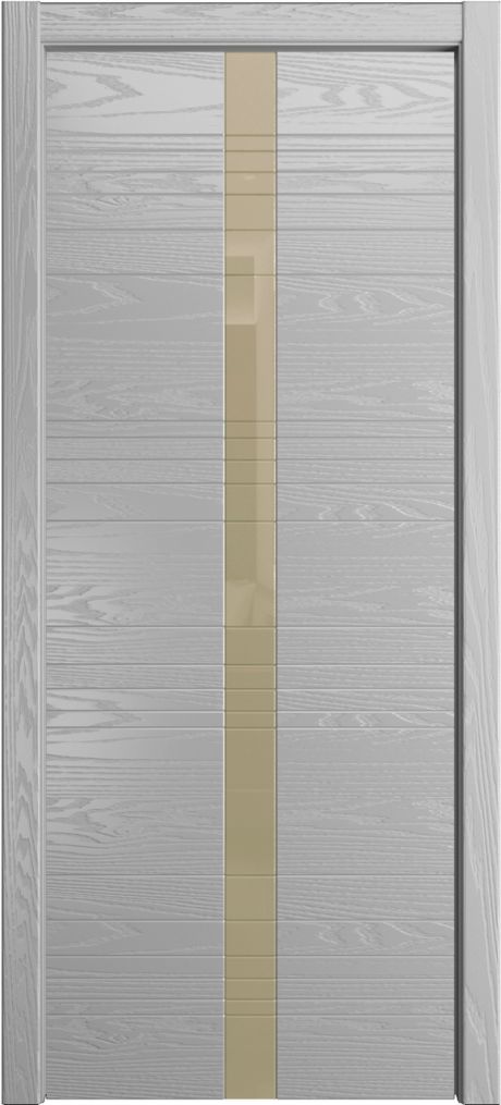 Межкомнатная дверь со стеклом ID-X Светло серая Шпон (Мильяна)