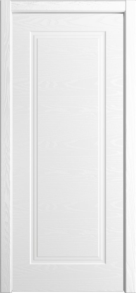 Глухая межкомнатная дверь ID-Челси 1 Белоснежный Шпон (Мильяна)