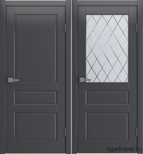 Межкомнатная дверь Stella Графит Эмаль (Лига дверей)