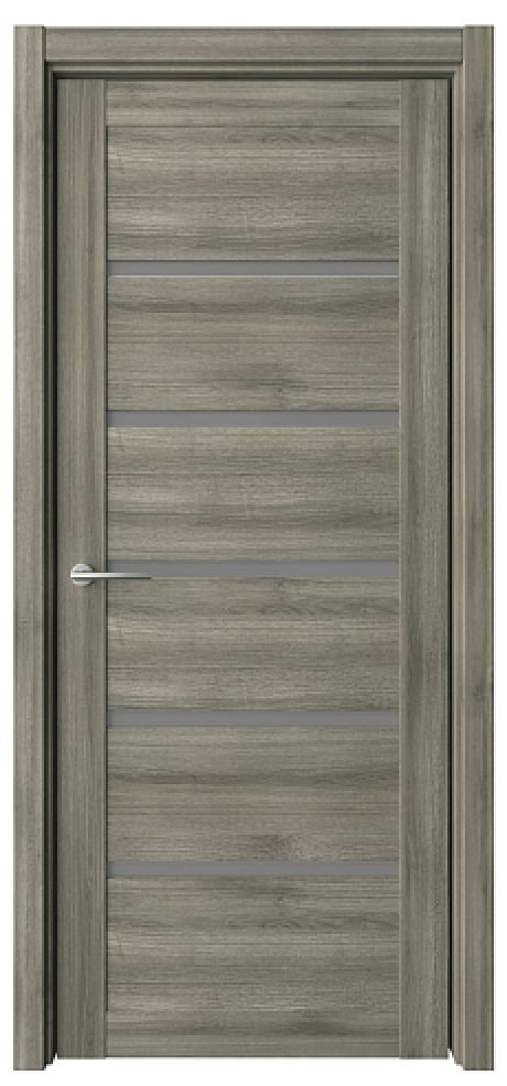 Межкомнатная дверь со стеклом Вена Пепельный ясень Эко-шпон Стекло графитовое (ALBERO)