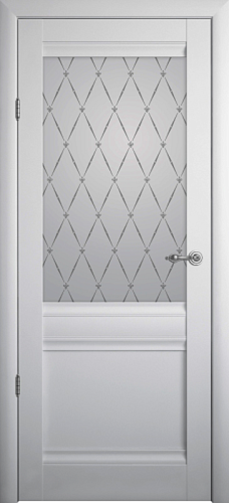 Межкомнатная дверь со стеклом Рим Платина Vinyl Стекло мателюкс "Гранд" (ALBERO)