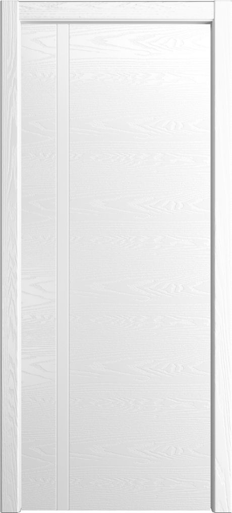 Глухая межкомнатная дверь ID-Y c чередованием Белоснежный Шпон (Мильяна)