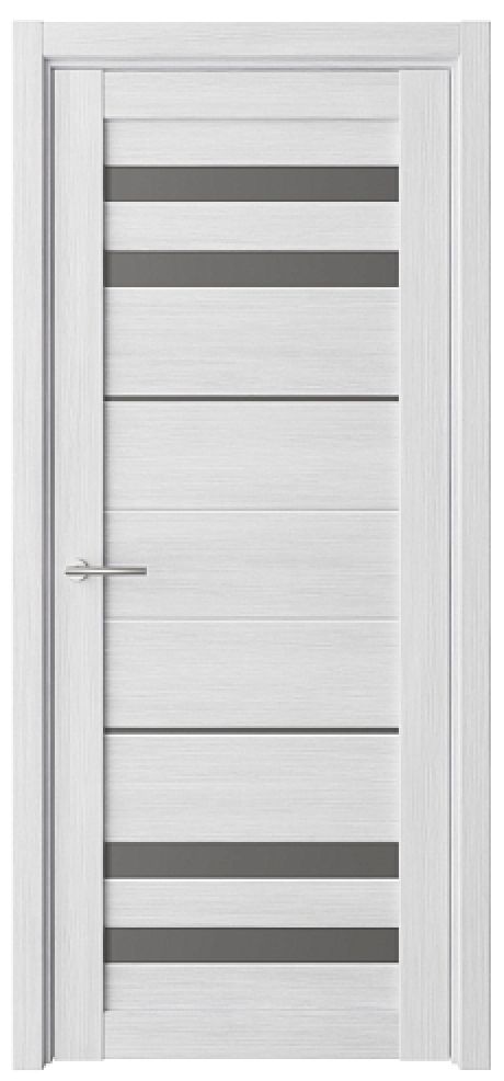 Межкомнатная дверь со стеклом Пекин Кедр снежный Эко-шпон Стекло графитовое (ALBERO)