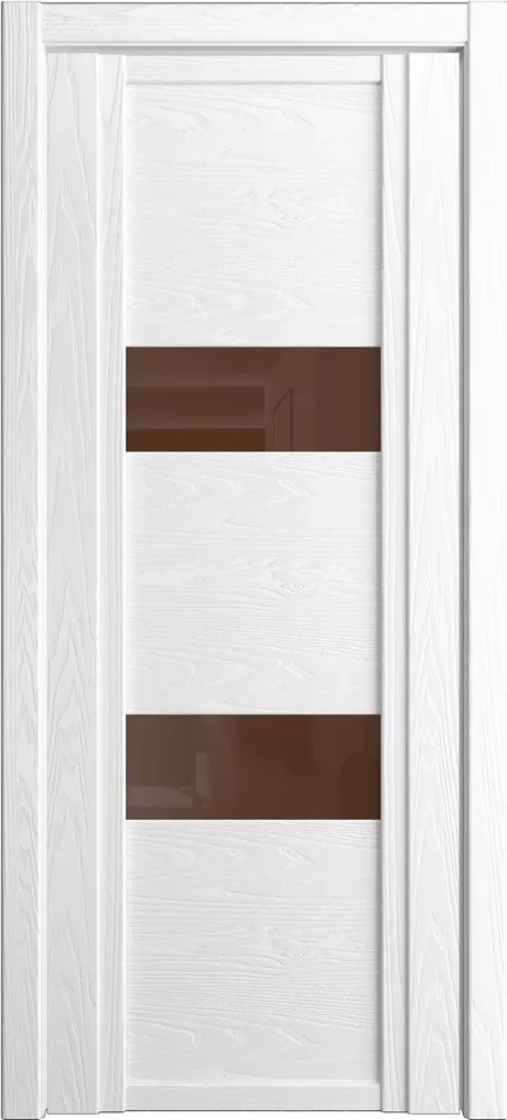 Межкомнатная дверь со стеклом QDO N Белоснежный Шпон (Мильяна)