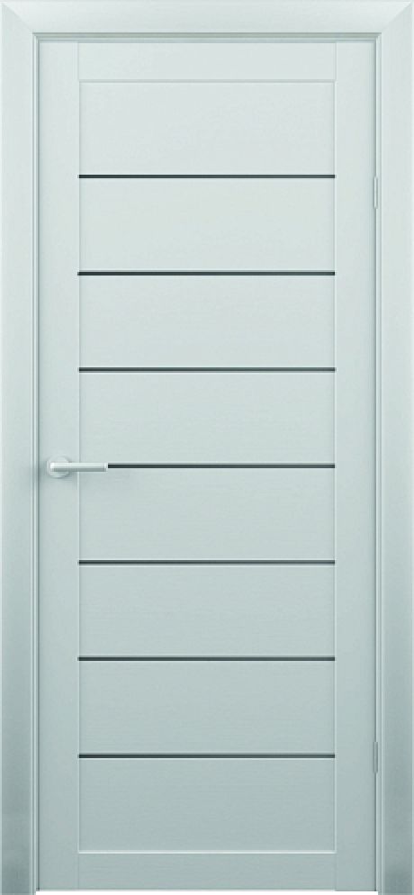 Межкомнатная дверь со стеклом Сеул Кедр снежный Эко-шпон Стекло графитовое (ALBERO)