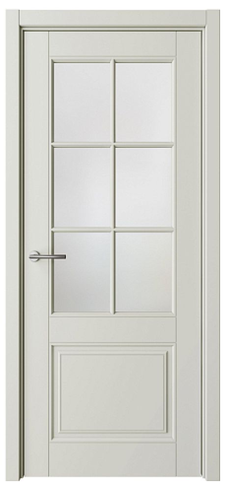 Межкомнатная дверь со стеклом ПО Классика-4 Латте Эмаль Стекло мателюкс (ALBERO)